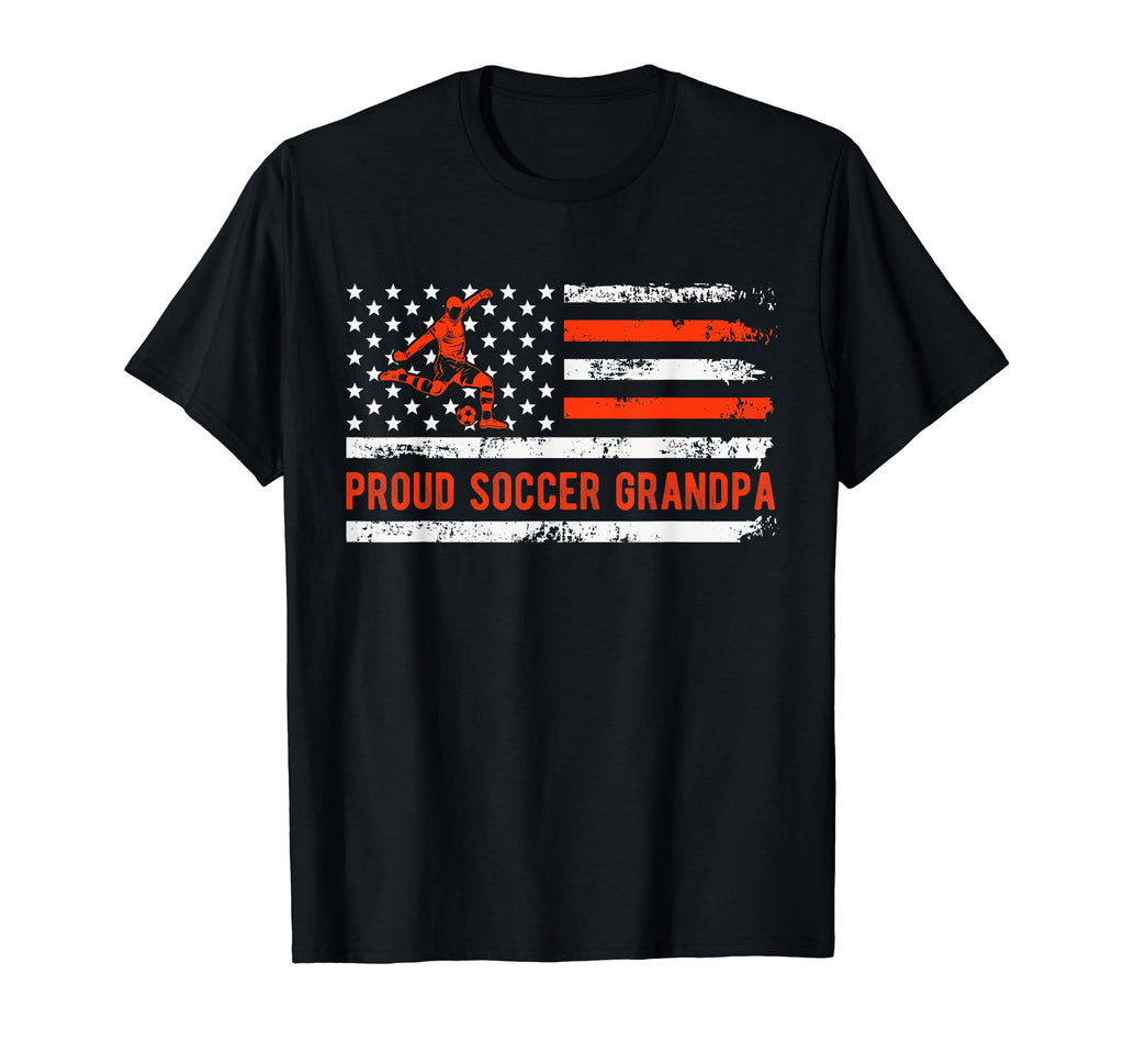 Proud Soccer Grandpa Usa Flag Family T-Shirt - Unique Graphic Unisex - T-Shirt, Sweatshirt, Hoodie