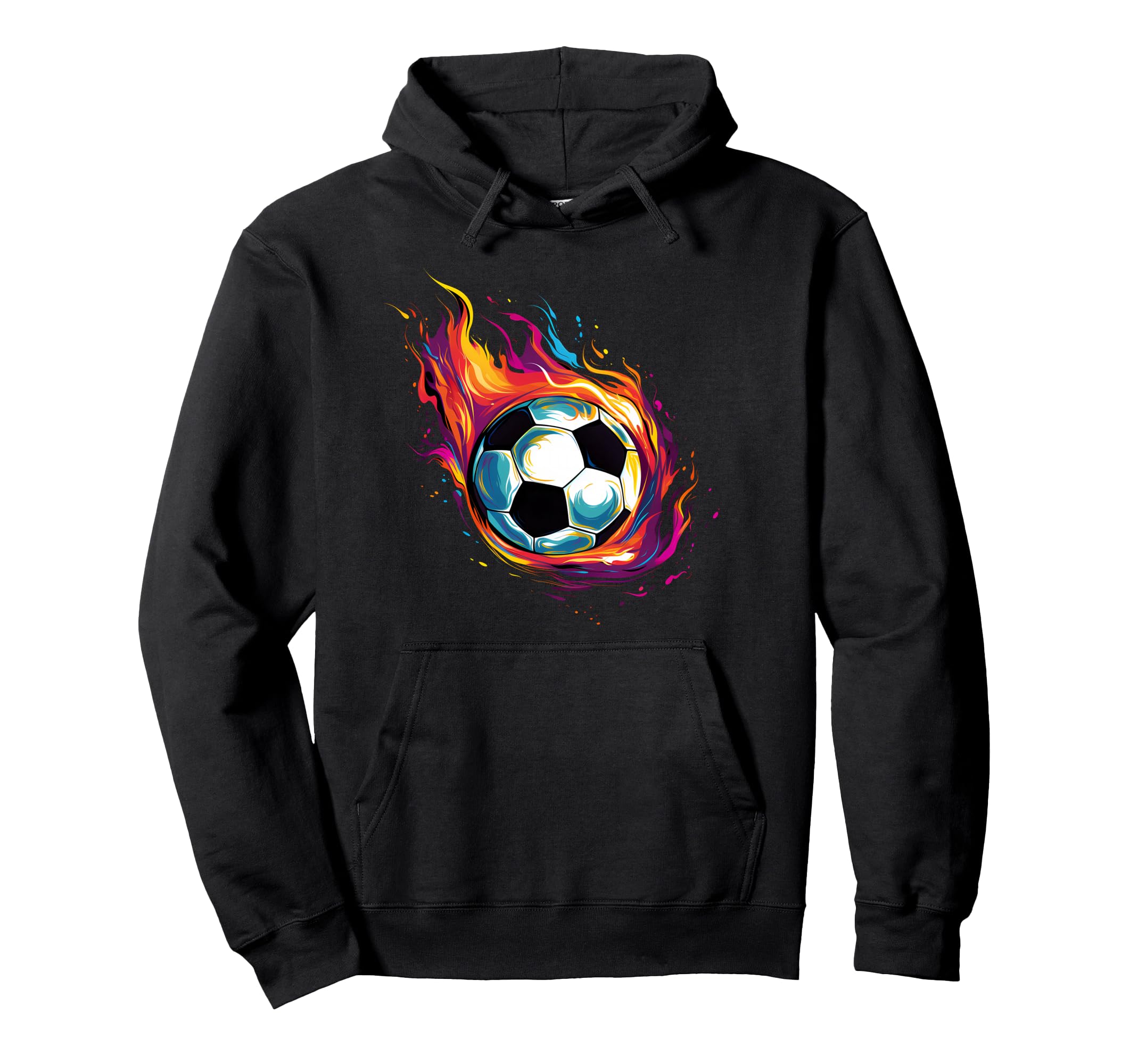 Colorful Soccer Ball Hoodie - Custom Art Print for Adults - T-Shirt, Sweatshirt, Hoodie