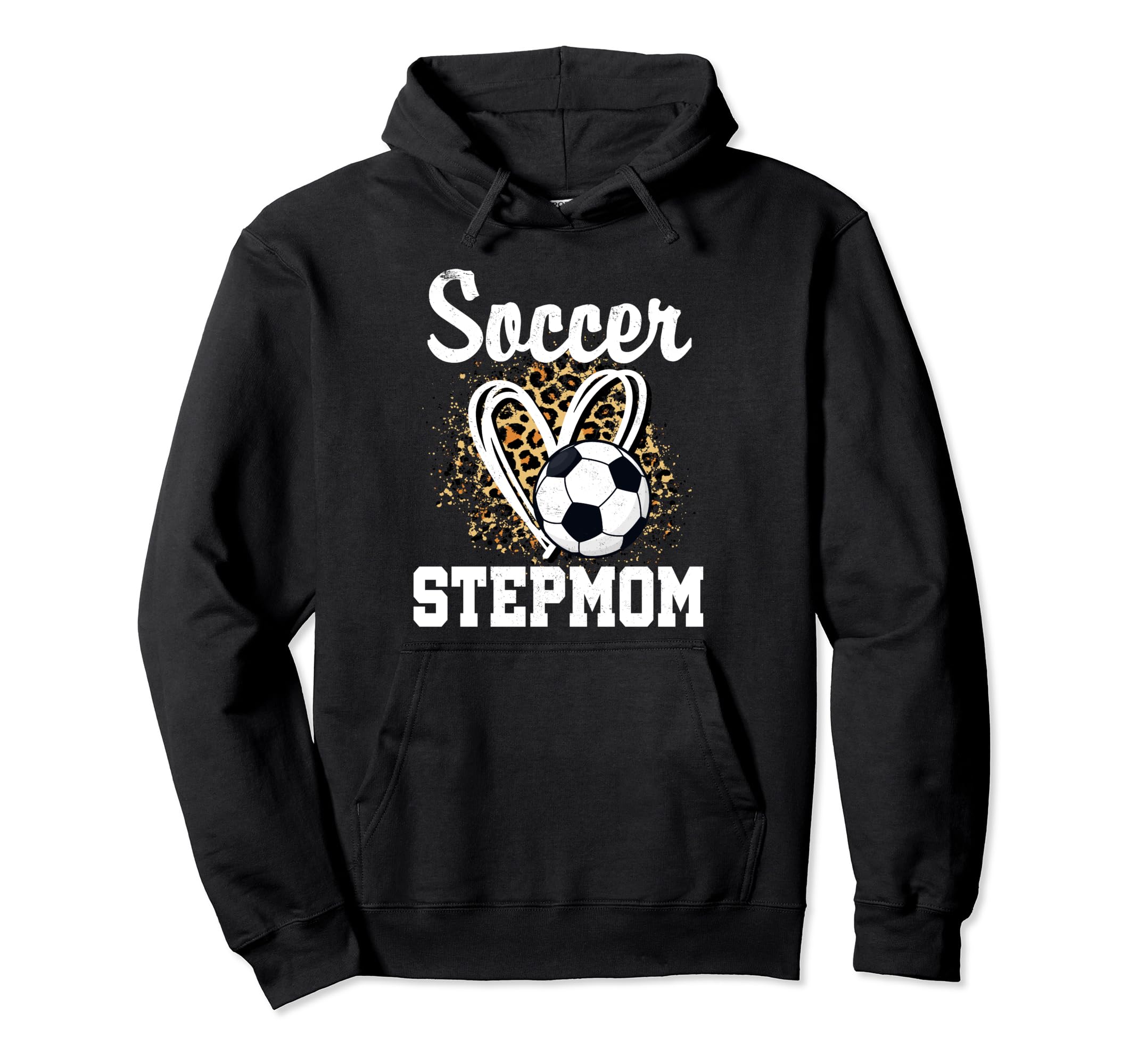 Soccer Stepmom Leopard Heart Matching Hoodie - Streetwear Style Unisex - T-Shirt, Sweatshirt, Hoodie