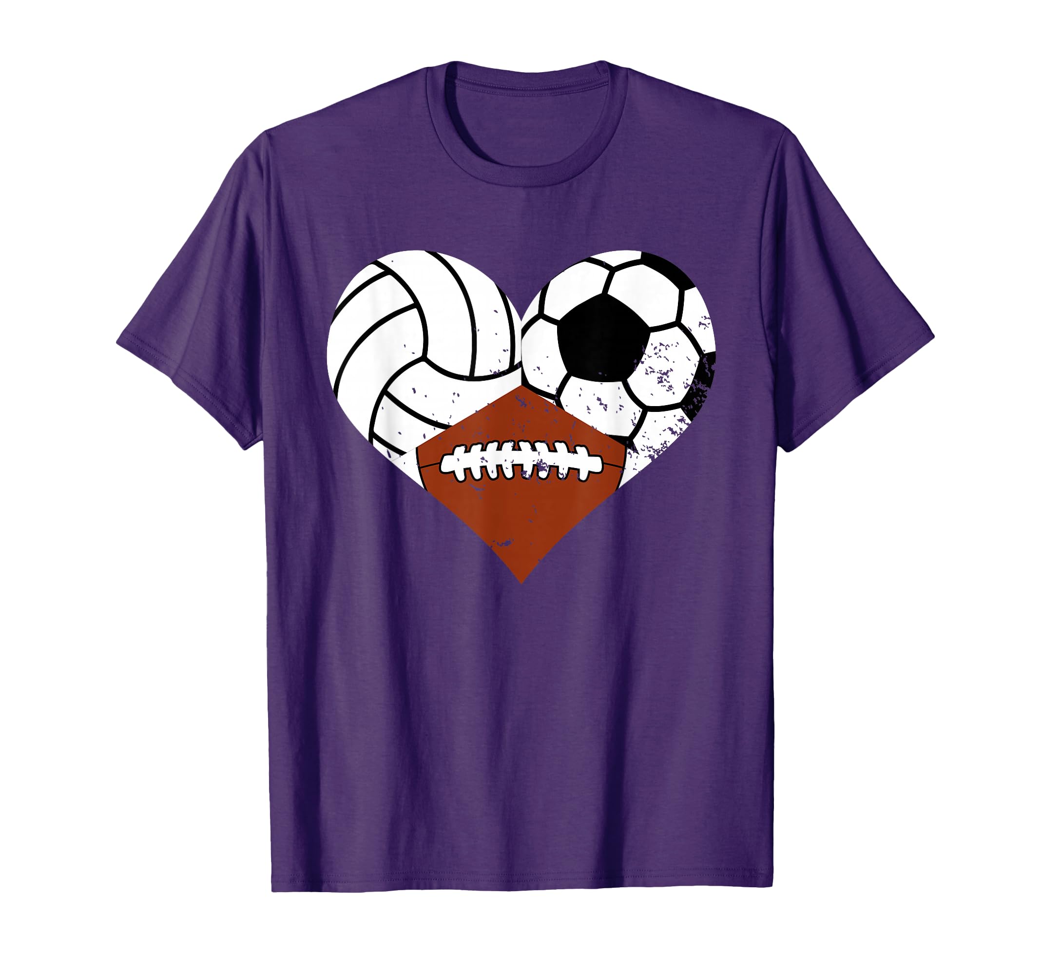 Volleyball Football Soccer Heart T-Shirt - Aesthetic Graphic for Adults - T-Shirt, Sweatshirt, Hoodie
