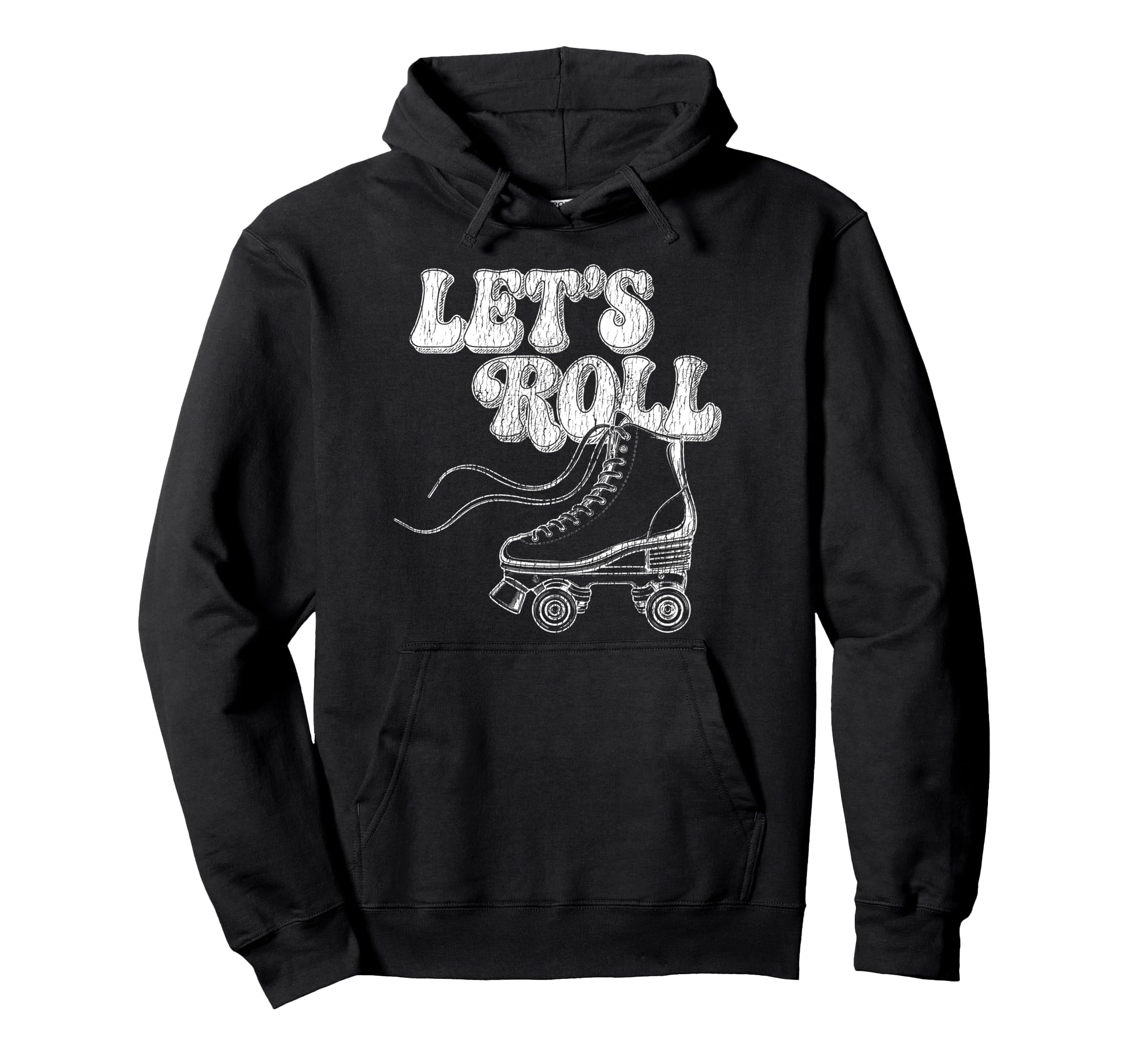 Roller Skating Skate 1970S Lets Roll Hoodie - Trendy Graphic Unisex - T-Shirt, Sweatshirt, Hoodie