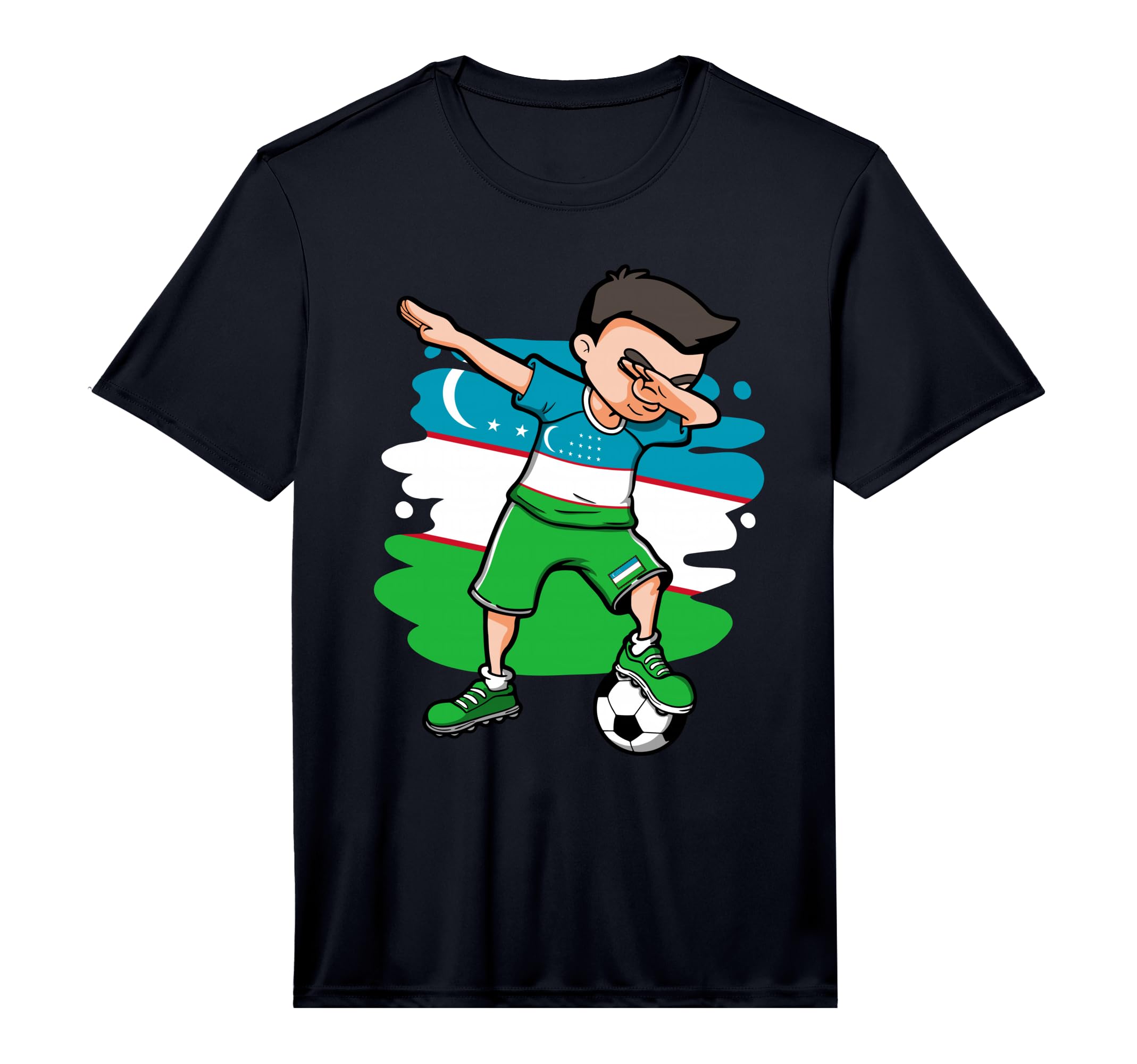Dabbing Soccer Uzbekistan Fans Jersey T-Shirt - Aesthetic Graphic Unisex - T-Shirt, Sweatshirt, Hoodie