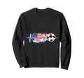 Usa Soccer Heartbeat American Sweatshirt - Aesthetic Graphic Men Women - T-Shirt, Sweatshirt, Hoodie