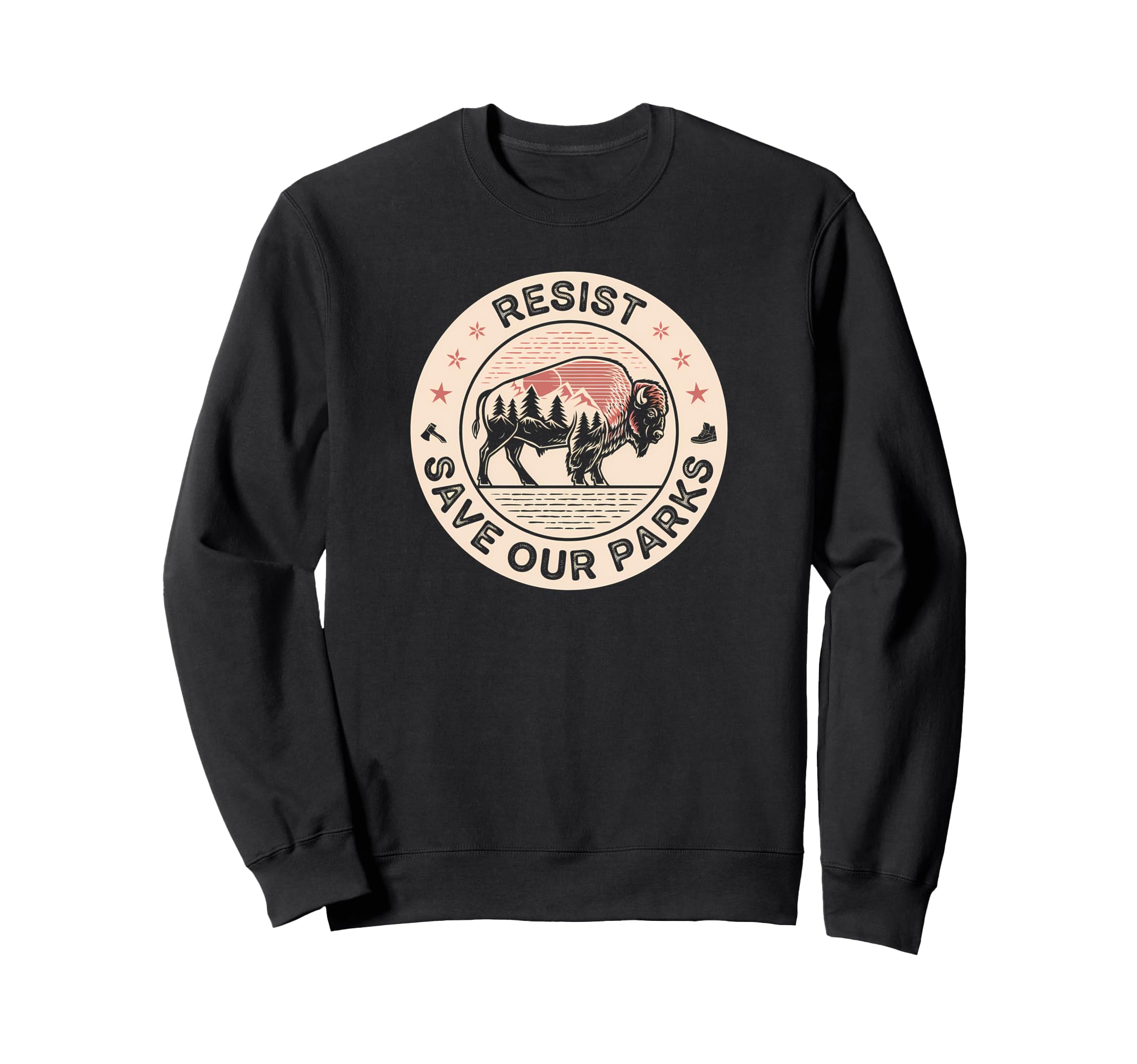 Resist Bison Buffalo Alt Us National Sweatshirt - Minimalist Print Unisex - T-Shirt, Sweatshirt, Hoodie