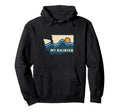 Washington State Map Line Mount Rainier Hoodie - Fun Novelty Design Unisex - T-Shirt, Sweatshirt, Hoodie