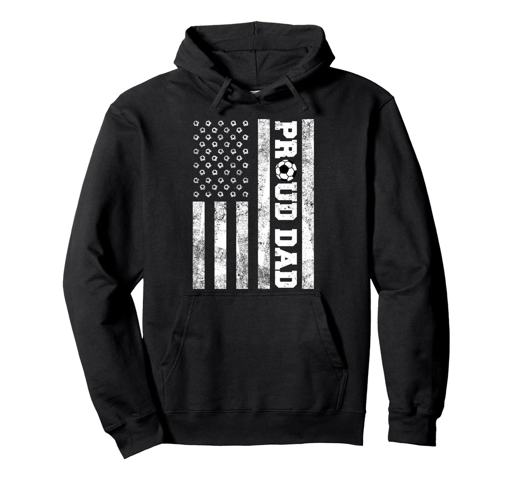 Proud Dad American Distressed Flag Hoodie - Minimalist Print for Adults - T-Shirt, Sweatshirt, Hoodie