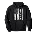 Proud Dad American Distressed Flag Hoodie - Minimalist Print for Adults - T-Shirt, Sweatshirt, Hoodie