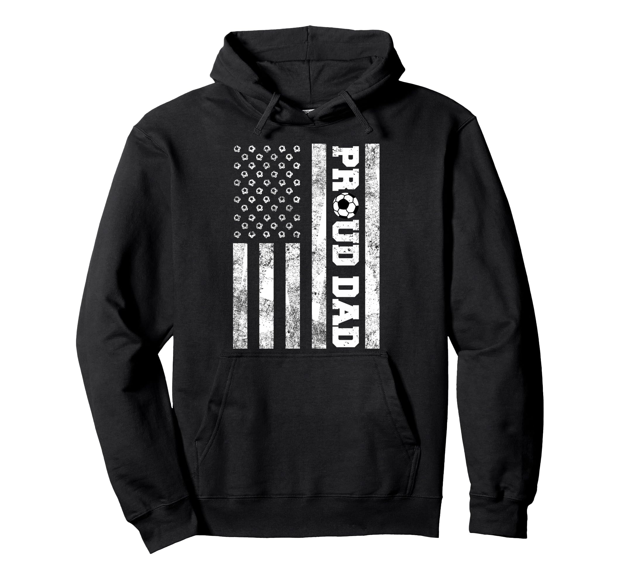 Proud Dad American Distressed Flag Hoodie - Minimalist Print for Adults - T-Shirt, Sweatshirt, Hoodie