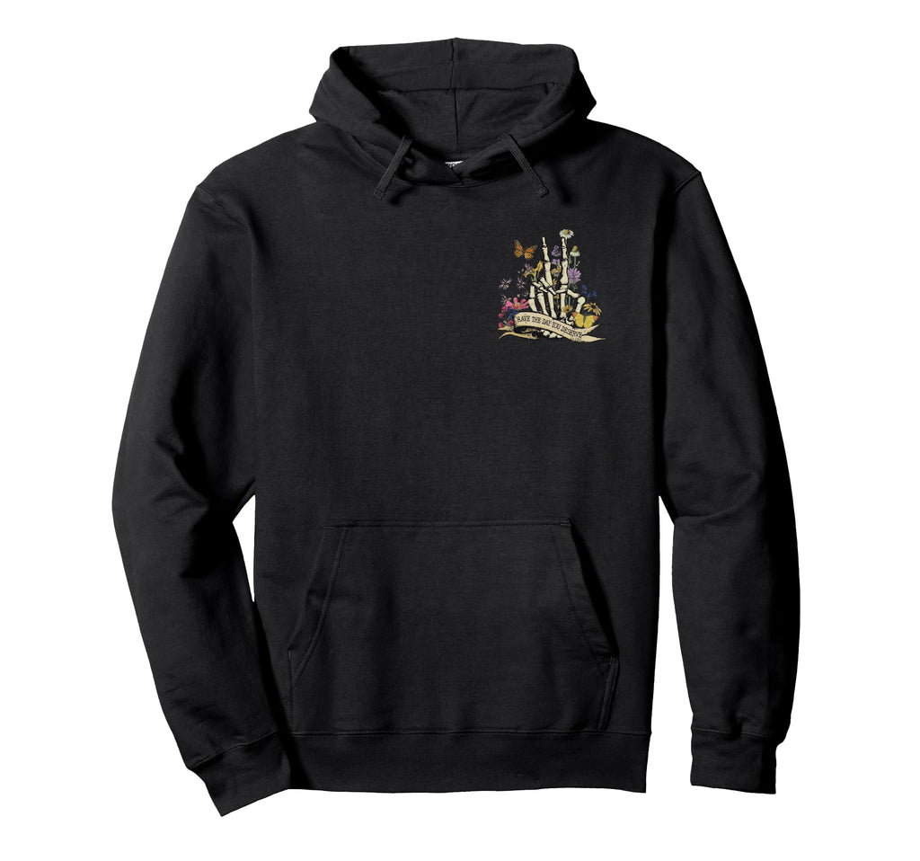 Y2K Gothic Floral Skeleton Hand Hoodie - Casual Everyday Wear for Adults - T-Shirt, Sweatshirt, Hoodie