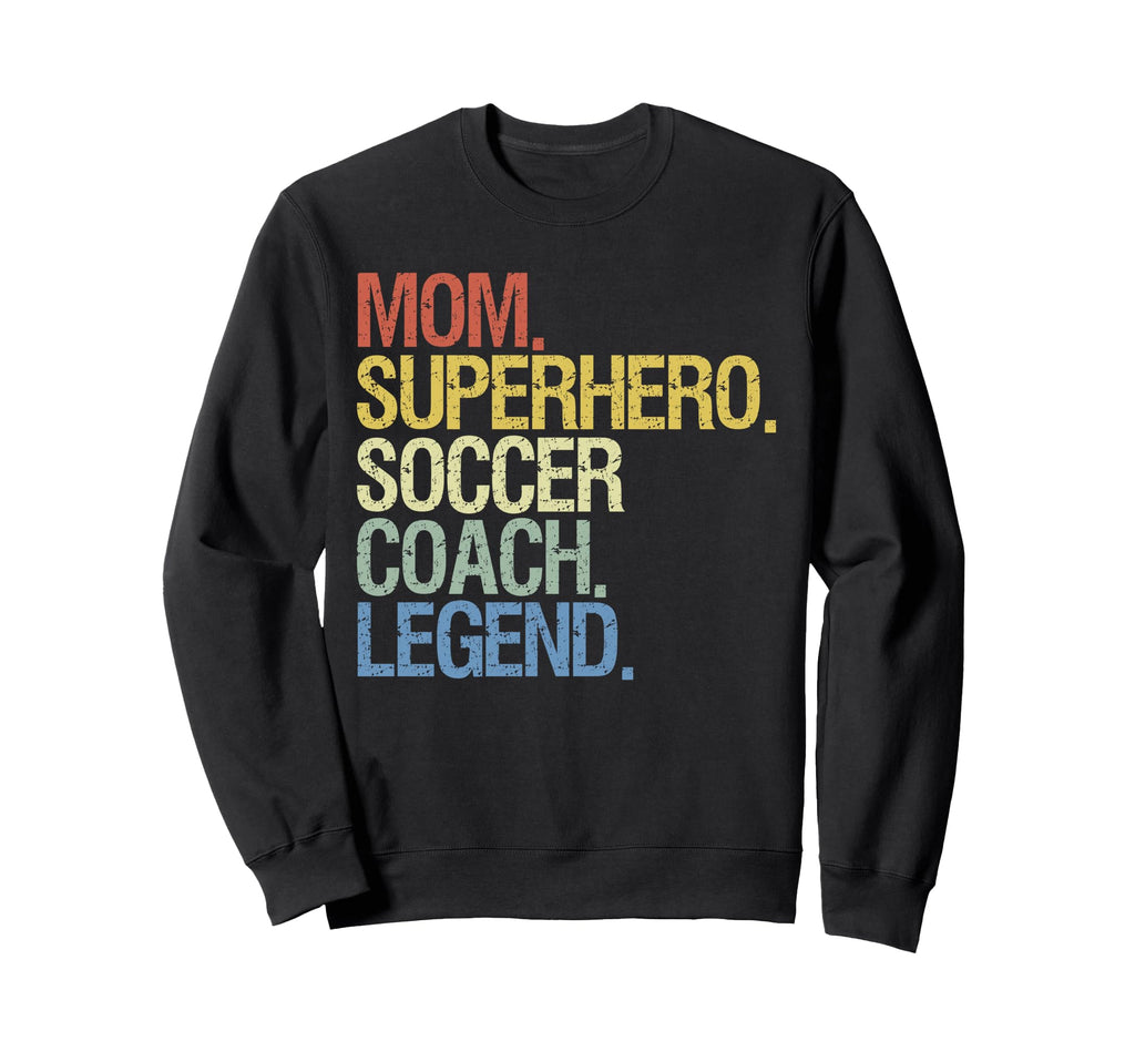 Mom Superhero Soccer Coach Legend Hoodie - Custom Art Print Men Women - T-Shirt, Sweatshirt, Hoodie