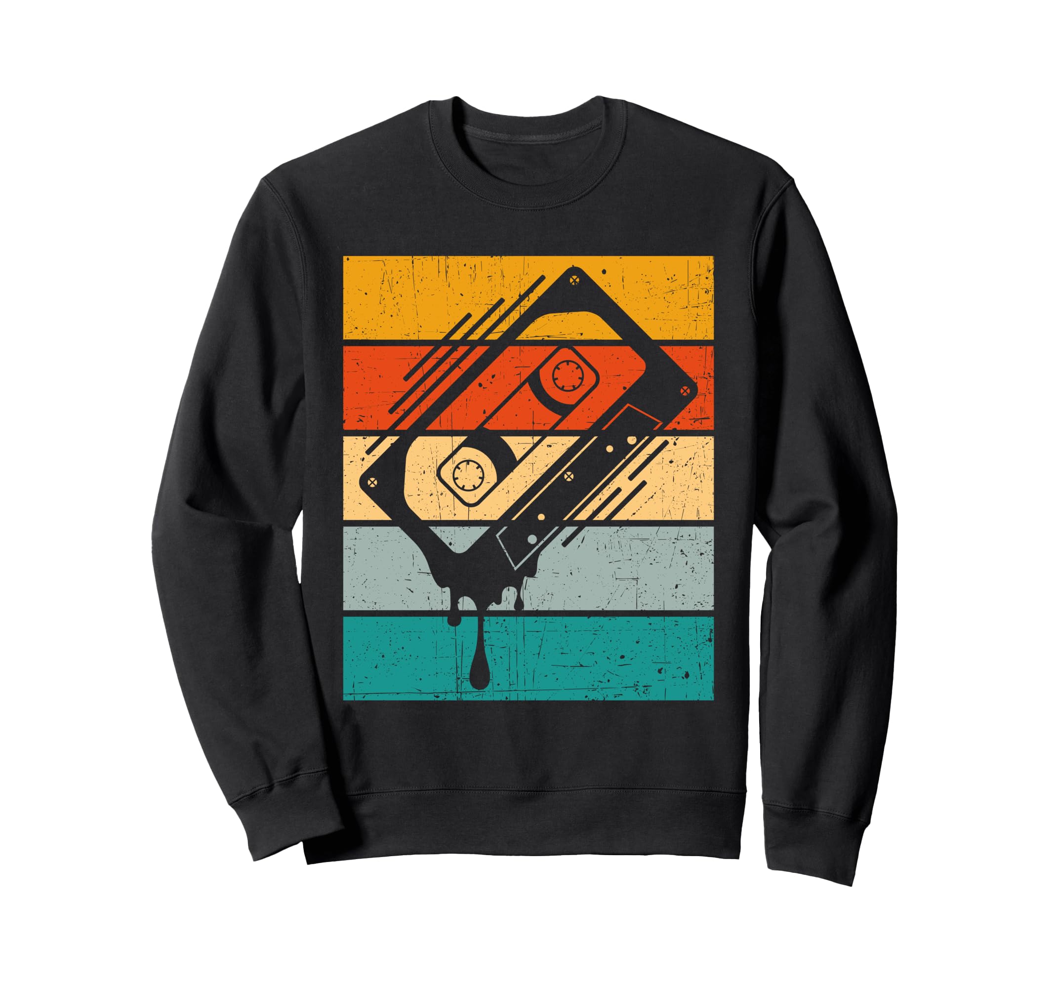 Dripping Cassette Tape Sweatshirt - Novelty Apparel for Adults - T-Shirt, Sweatshirt, Hoodie
