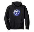 Grunge Soccer Ball Distressed Blue Hoodie - Minimalist Print for Adults - T-Shirt, Sweatshirt, Hoodie