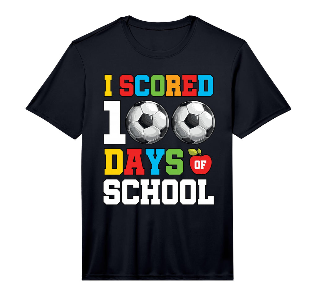 Soccer 100 Days School Scored 100Th Day T-Shirt - Graphic Print Unisex - T-Shirt, Sweatshirt, Hoodie