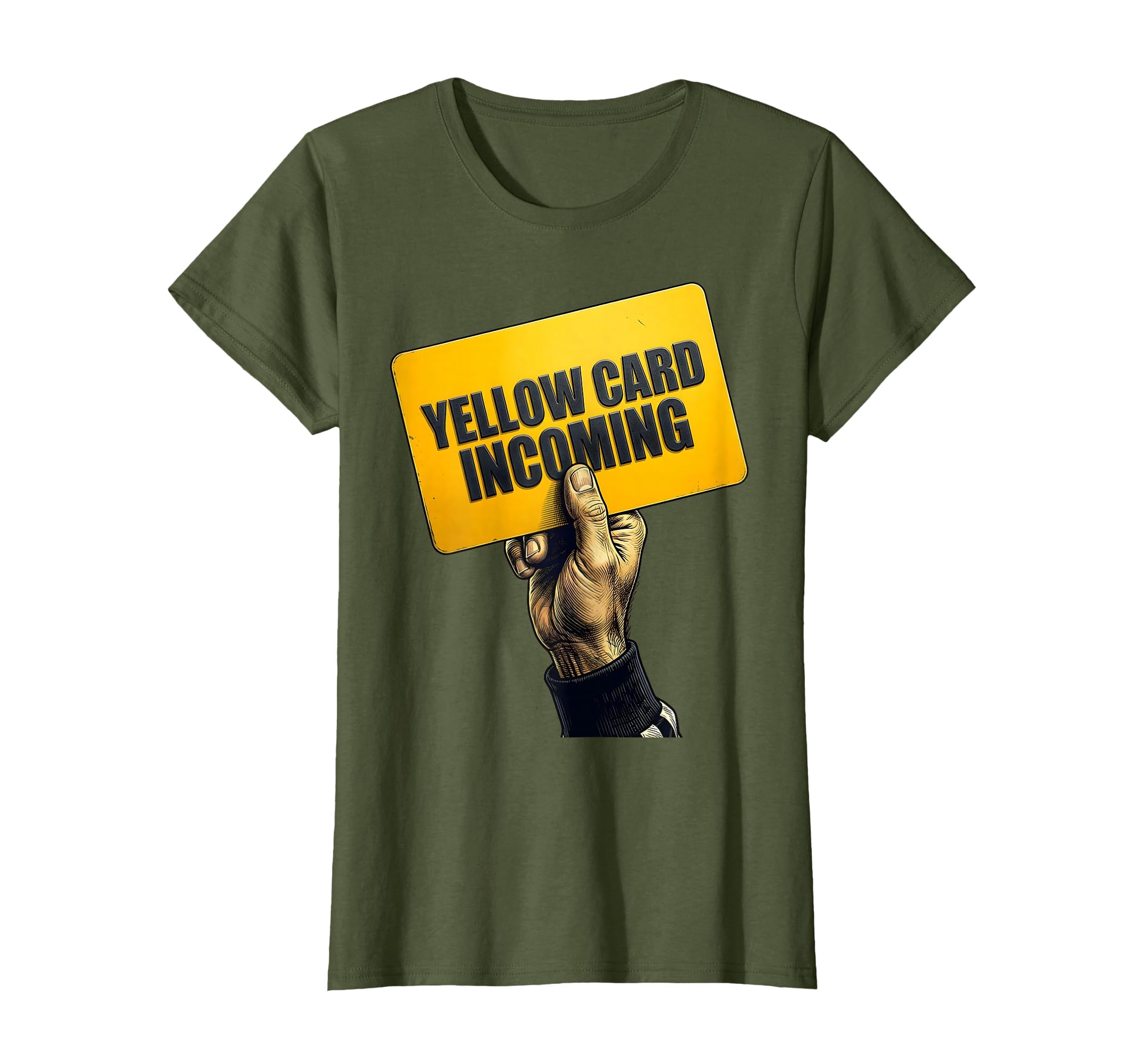 Yellow Card Incoming Funny Soccer T-Shirt - Custom Art Print Men Women - T-Shirt, Sweatshirt, Hoodie