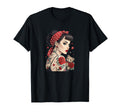 Rockabilly Tattoo Pin Up Rose Art T-Shirt - Novelty Apparel Men Women - T-Shirt, Sweatshirt, Hoodie