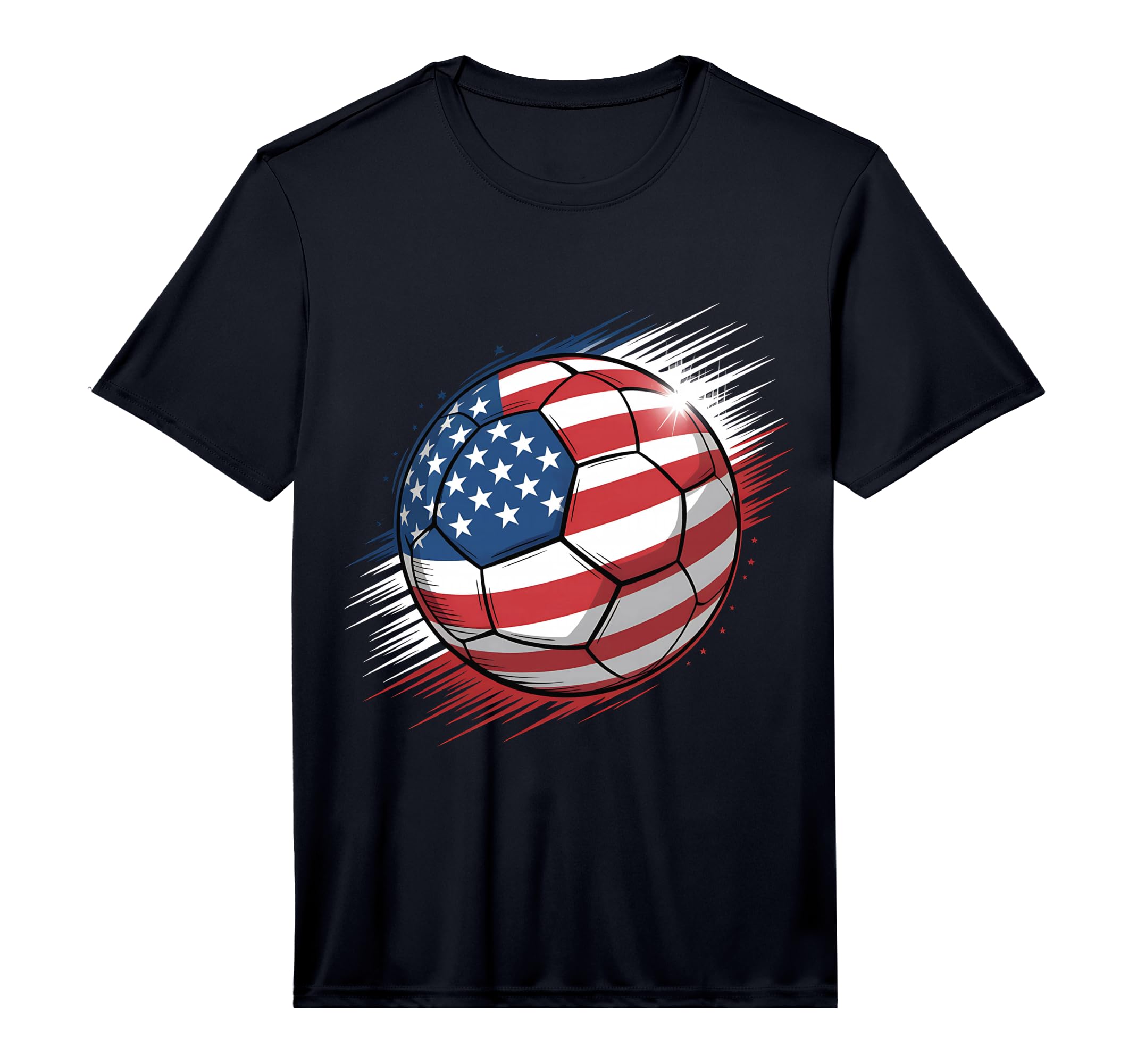 American Flag Soccer Ball Performance T-Shirt - Unique Graphic Unisex - T-Shirt, Sweatshirt, Hoodie