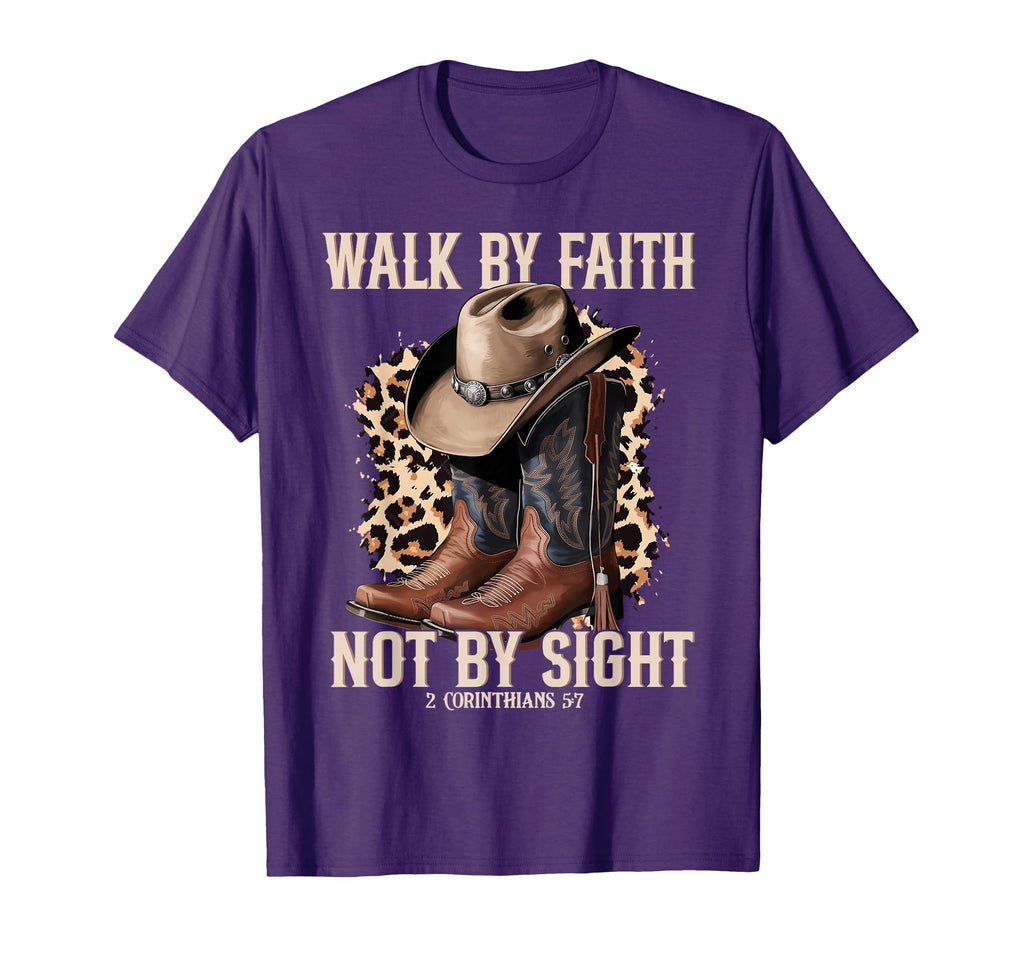 Walk Faith Not Sight Cowboy T-Shirt - Fun Novelty Design for Adults - T-Shirt, Sweatshirt, Hoodie