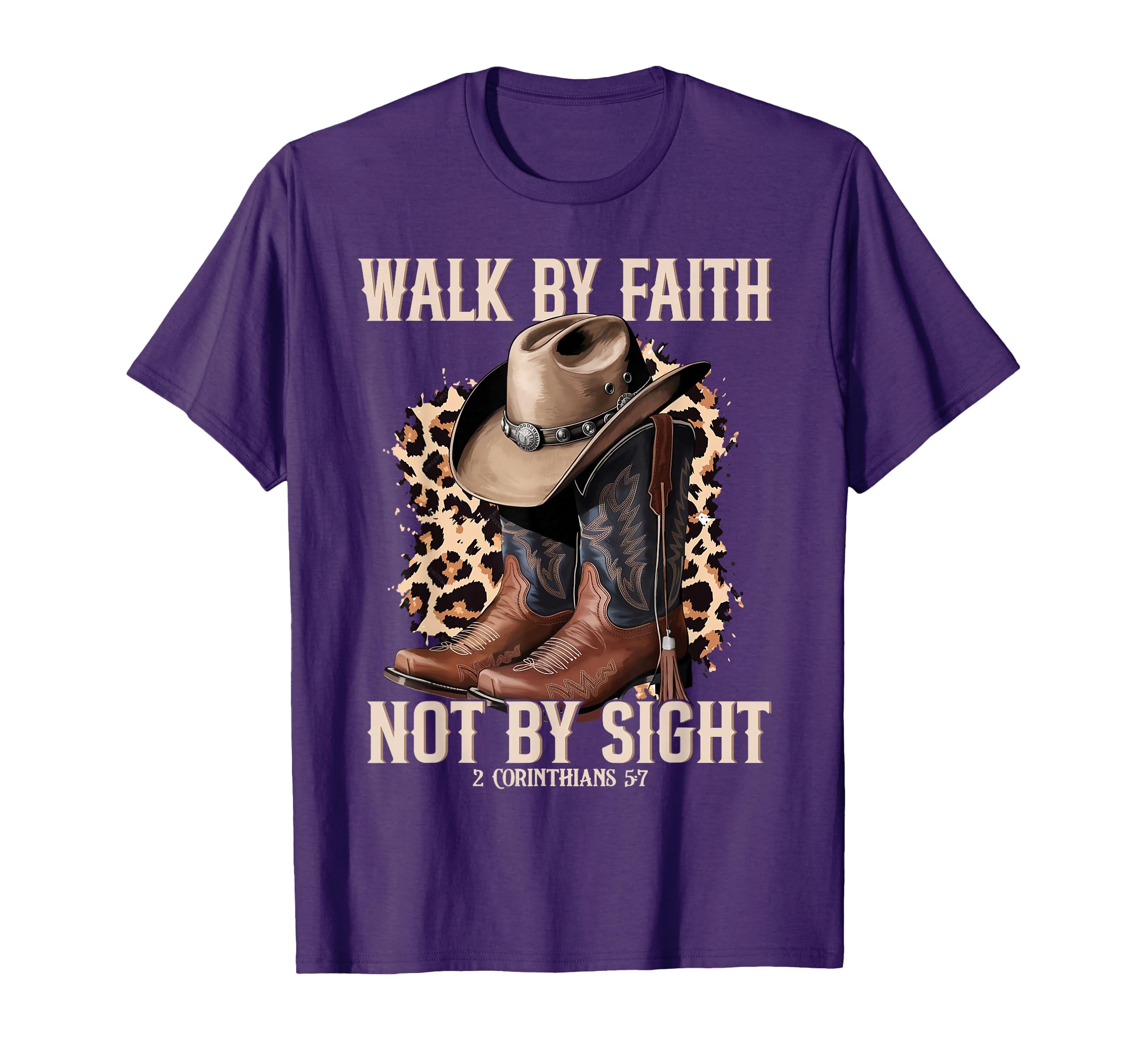 Walk Faith Not Sight Cowboy T-Shirt - Fun Novelty Design for Adults - T-Shirt, Sweatshirt, Hoodie