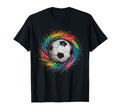 Colorful Paint Splash Soccer Ball Art T-Shirt - Trendy Graphic for Adults - T-Shirt, Sweatshirt, Hoodie