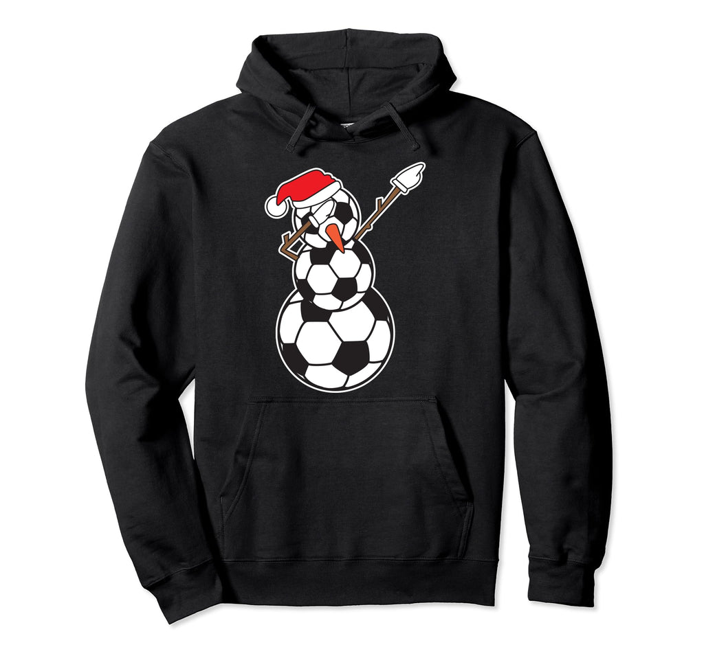 Dabbing Snowman Soccer Ball Funny Hoodie - Custom Art Print Men Women - T-Shirt, Sweatshirt, Hoodie