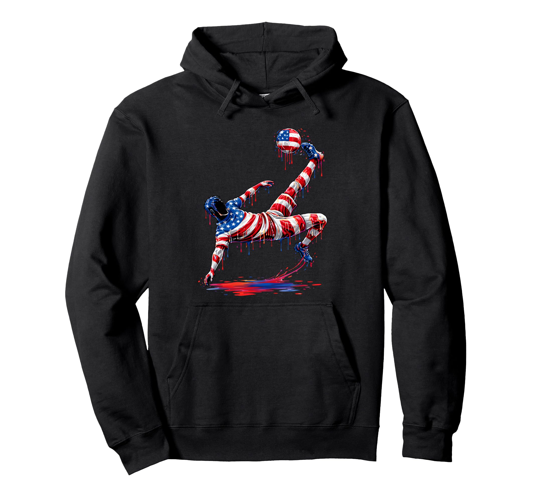 Soccer Drip American Flag 4Th July Hoodie - Casual Everyday Wear Unisex - T-Shirt, Sweatshirt, Hoodie