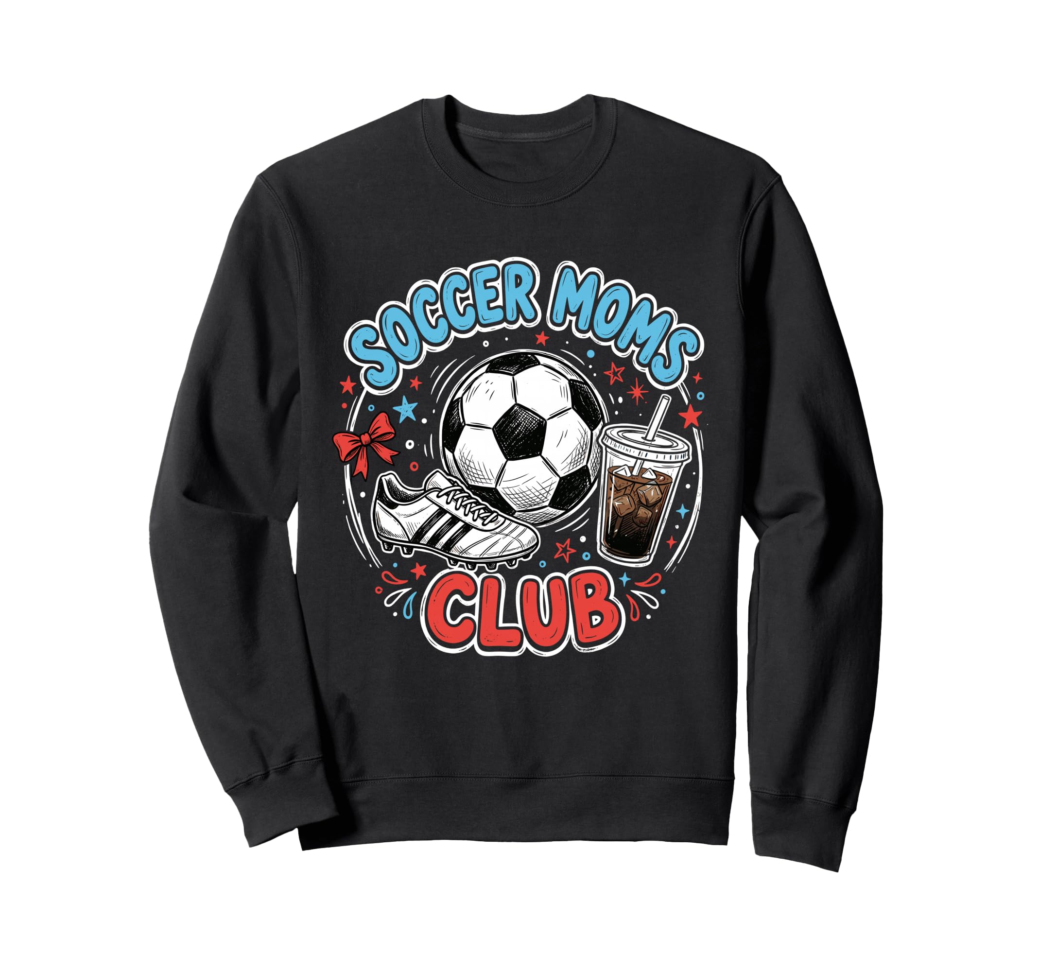 Soccer Moms Club Iced Coffee Cleats Sweatshirt - Trendy Graphic Unisex - T-Shirt, Sweatshirt, Hoodie