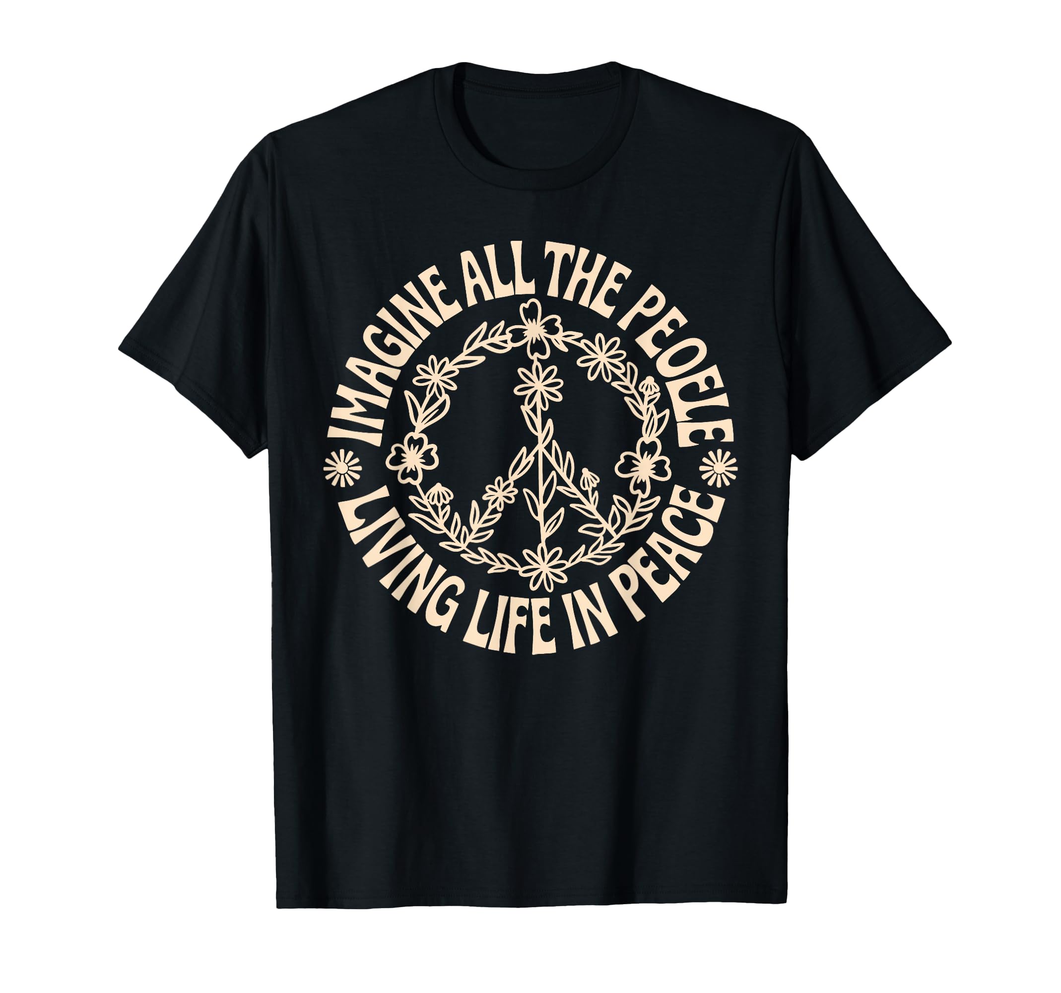 Peace Flower Imagine All People Boho T-Shirt - Aesthetic Graphic Unisex - T-Shirt, Sweatshirt, Hoodie