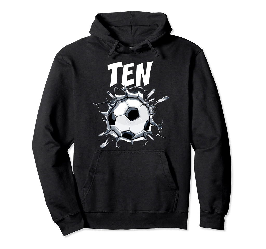 10 Year Old Soccer Birthday Party Theme Hoodie - Graphic Print for Adults - T-Shirt, Sweatshirt, Hoodie