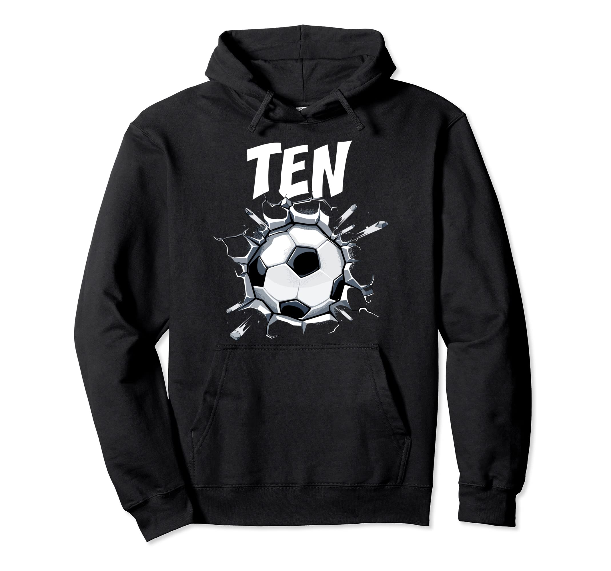 10 Year Old Soccer Birthday Party Theme Hoodie - Graphic Print for Adults - T-Shirt, Sweatshirt, Hoodie