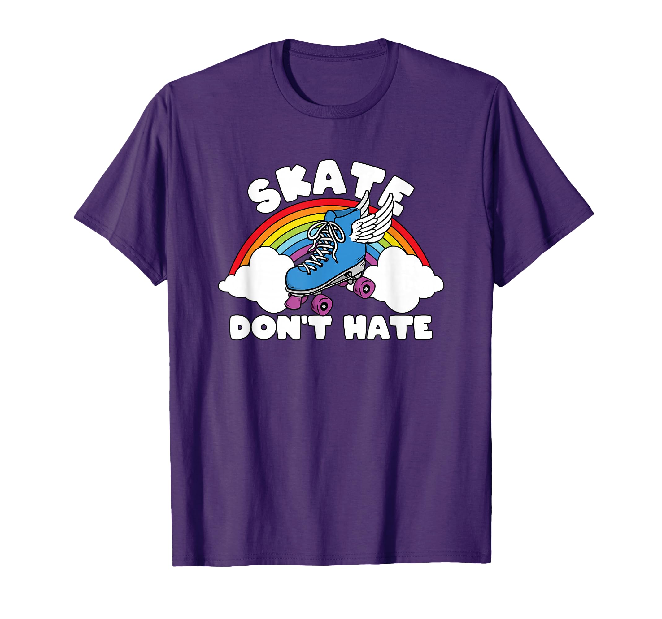 Lgbt Flag Rainbow Skate Dont Hate Roller T-Shirt - Graphic Print Unisex - T-Shirt, Sweatshirt, Hoodie