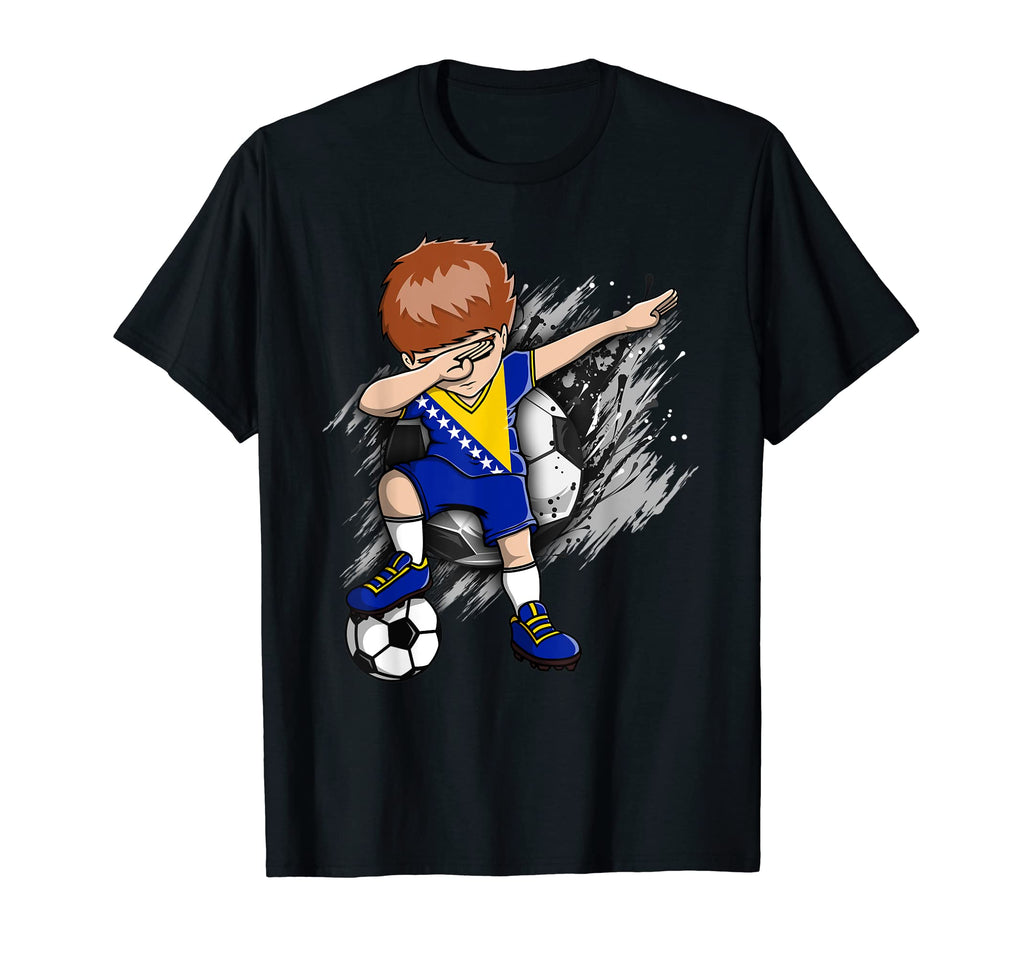 Dabbing Soccer Bosnia Herzegovina Fans T-Shirt - Unique Graphic Unisex - T-Shirt, Sweatshirt, Hoodie