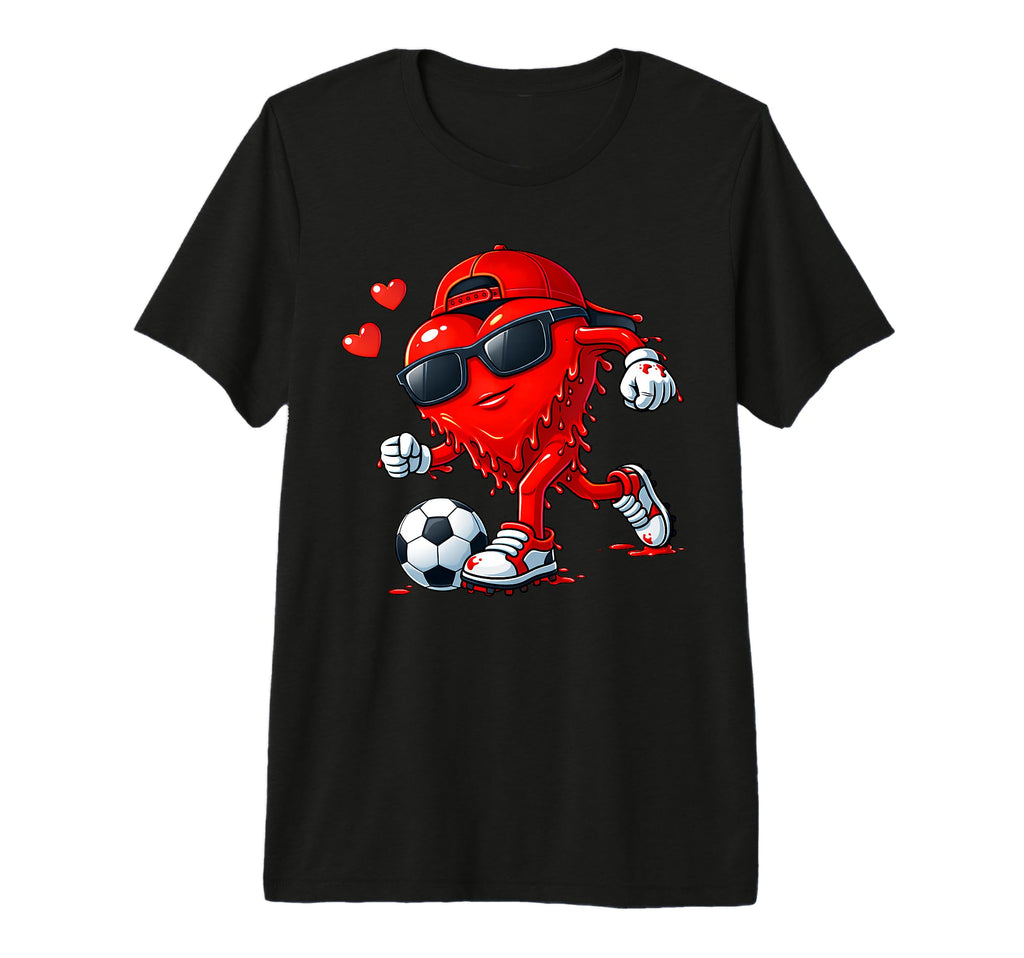 Valentine Soccer Heart Drip Sport T-Shirt - Minimalist Print Men Women - T-Shirt, Sweatshirt, Hoodie