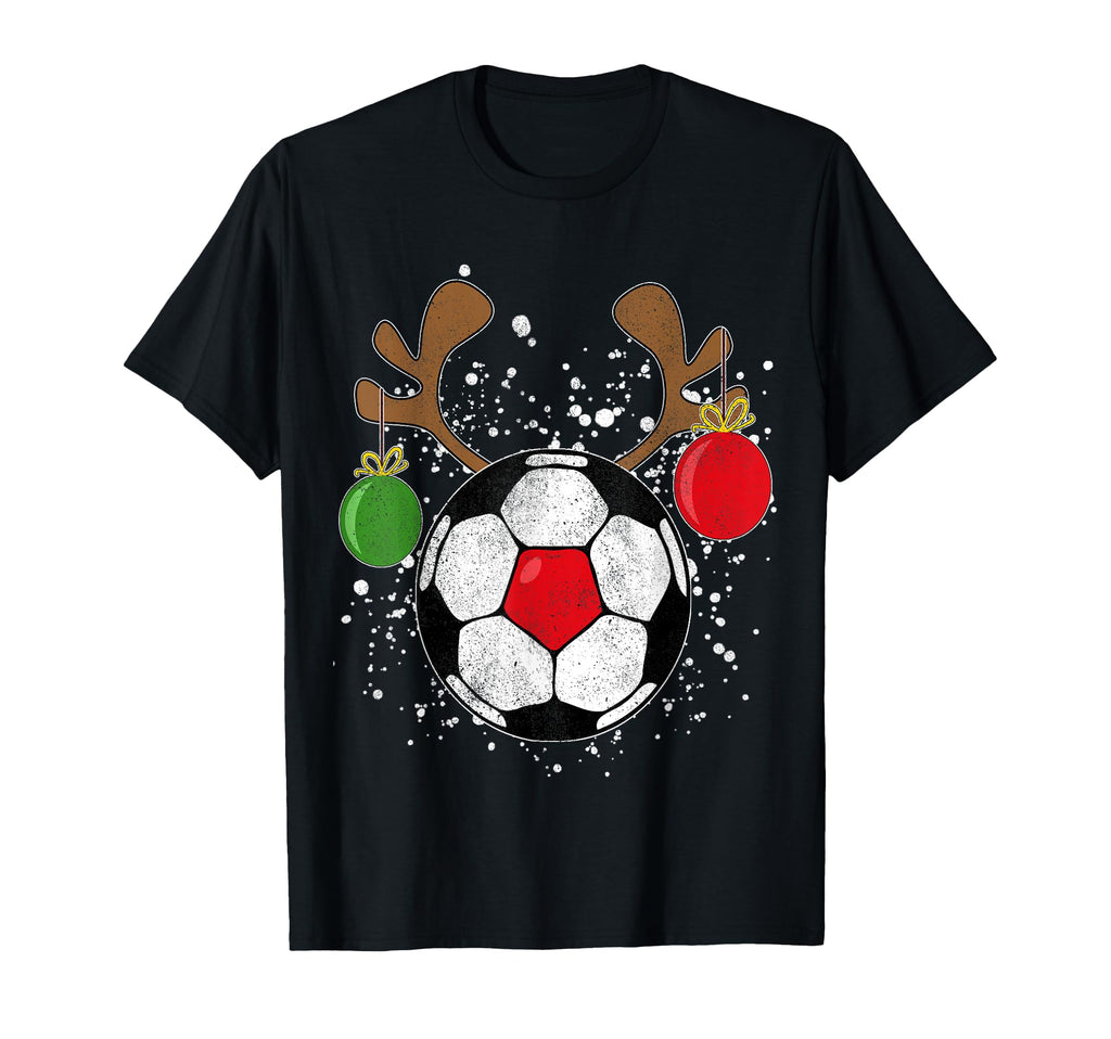Funny Reindeer Soccer Rednose T-Shirt - Casual Everyday Wear Men Women - T-Shirt, Sweatshirt, Hoodie