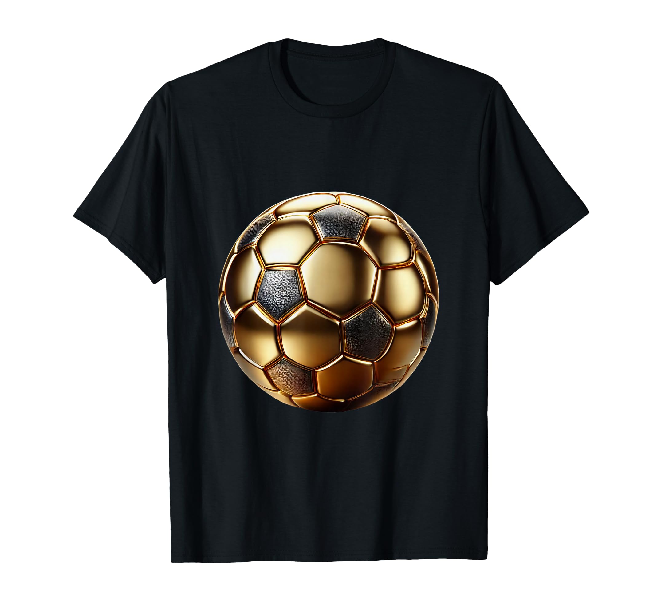 Golden Soccer Ball T-Shirt - Minimalist Print Men Women - T-Shirt, Sweatshirt, Hoodie