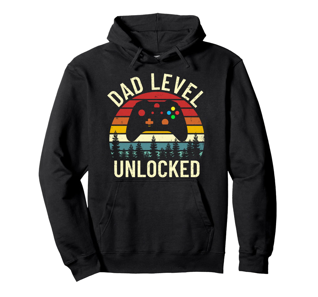 Dad Level Unlocked Funny Gamer New Daddy Hoodie - Novelty Apparel Unisex - T-Shirt, Sweatshirt, Hoodie