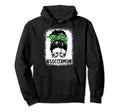 Soccer Mom Messy Bun Sports Player Hoodie - Casual Everyday Wear Unisex - T-Shirt, Sweatshirt, Hoodie