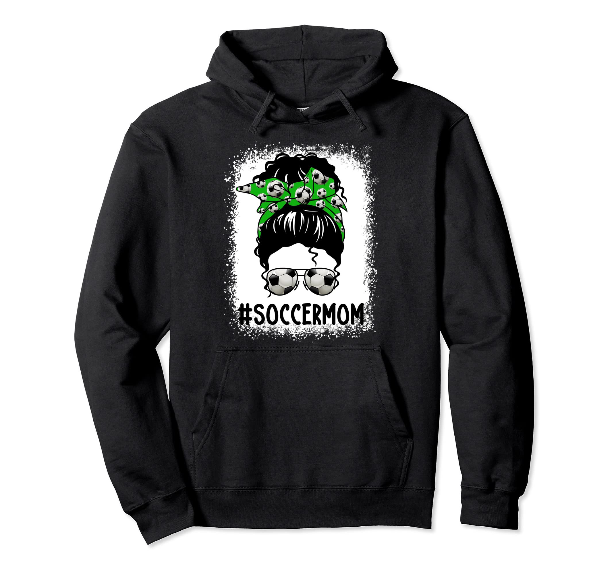 Soccer Mom Messy Bun Sports Player Hoodie - Casual Everyday Wear Unisex - T-Shirt, Sweatshirt, Hoodie