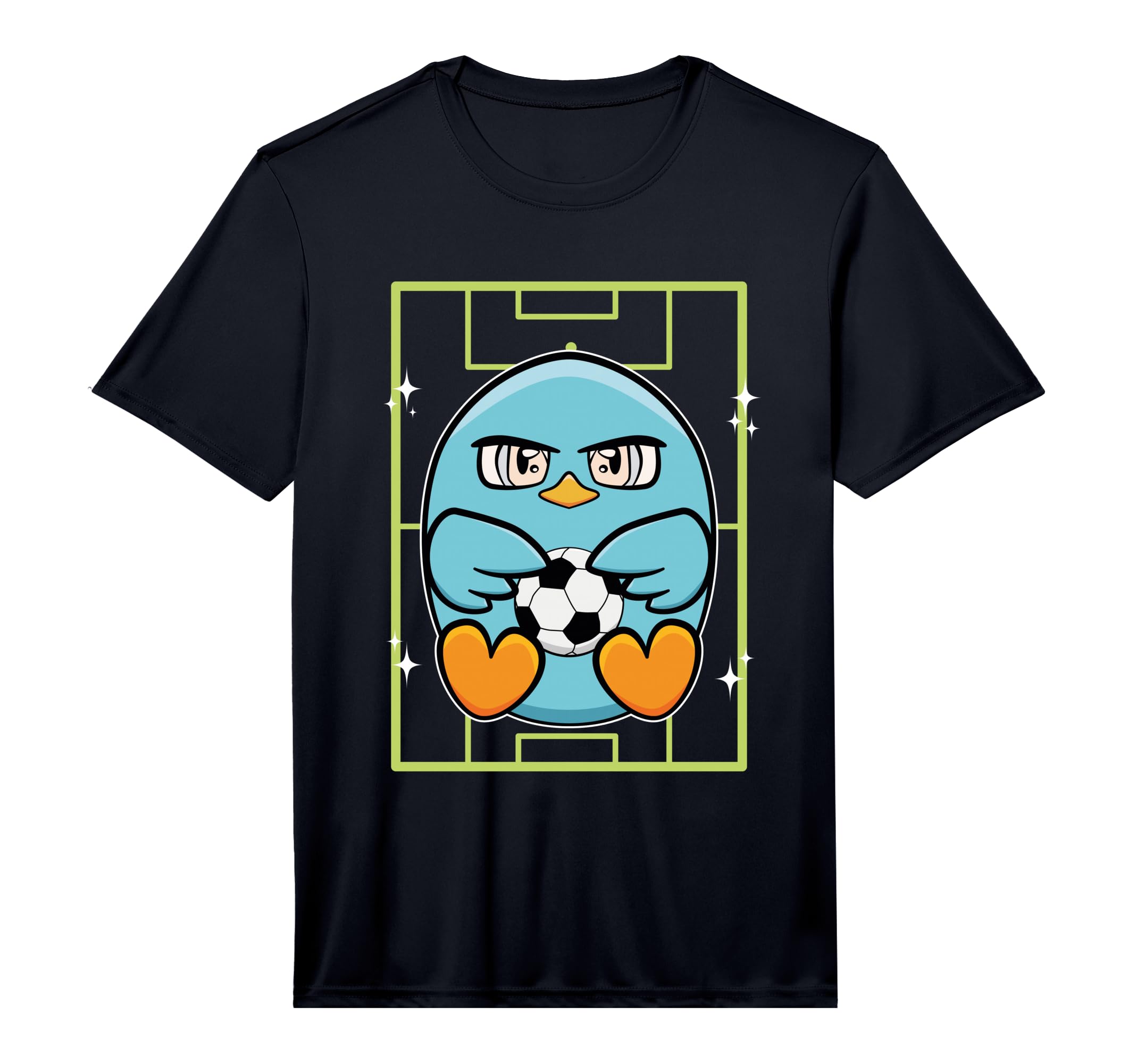 Blue Parakeet Soccer Ball Performance T-Shirt - Graphic Print Unisex - T-Shirt, Sweatshirt, Hoodie