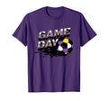 Soccer Game Day Splatter Purple Gold T-Shirt - Unique Graphic for Adults - T-Shirt, Sweatshirt, Hoodie