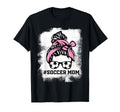 Messy Bun Soccer Mom Life Bleached T-Shirt - Minimalist Print for Adults - T-Shirt, Sweatshirt, Hoodie