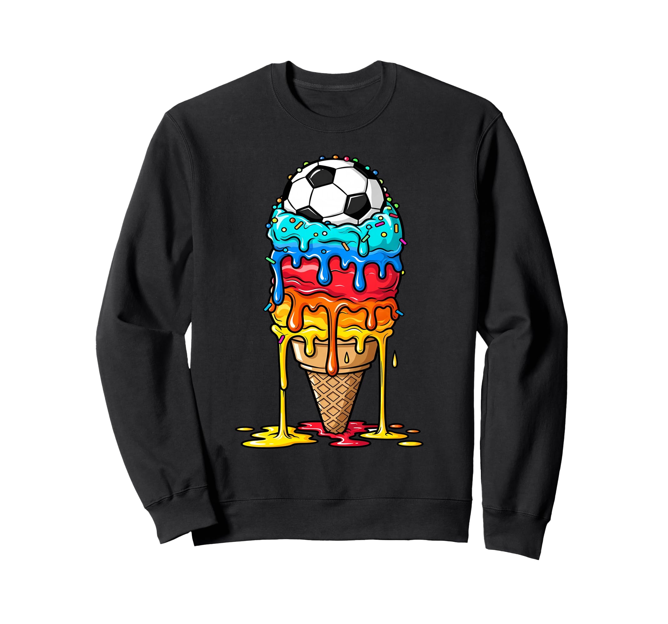 Summer Soccer Drip Ice Cream Sweatshirt - Aesthetic Graphic for Adults - T-Shirt, Sweatshirt, Hoodie