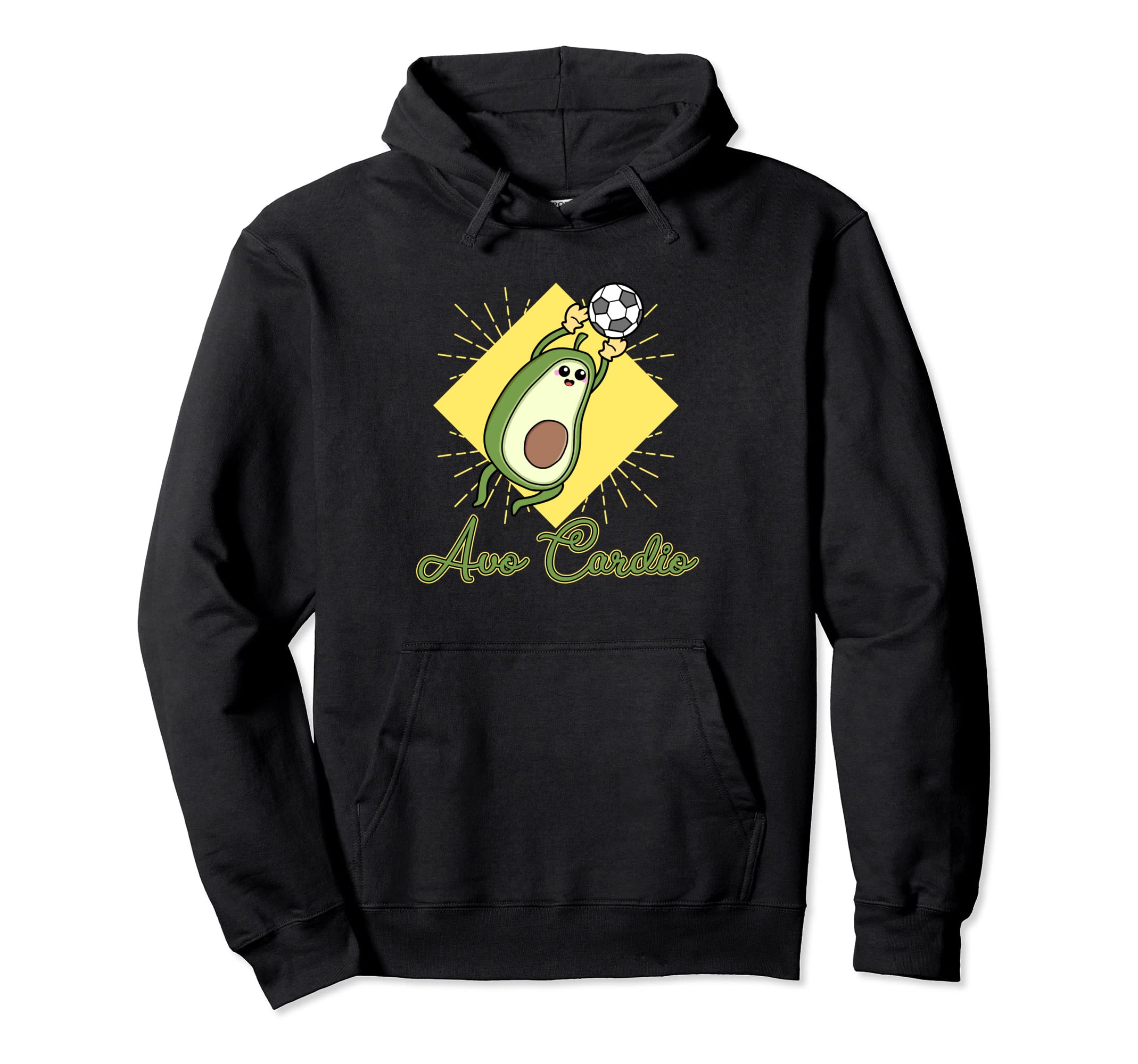 Avocardio Soccer Heart Fitness Cardio Hoodie - Unique Graphic Men Women - T-Shirt, Sweatshirt, Hoodie