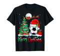 Soccer Ball Wearing Santa Hat T-Shirt - Casual Everyday Wear Men Women - T-Shirt, Sweatshirt, Hoodie