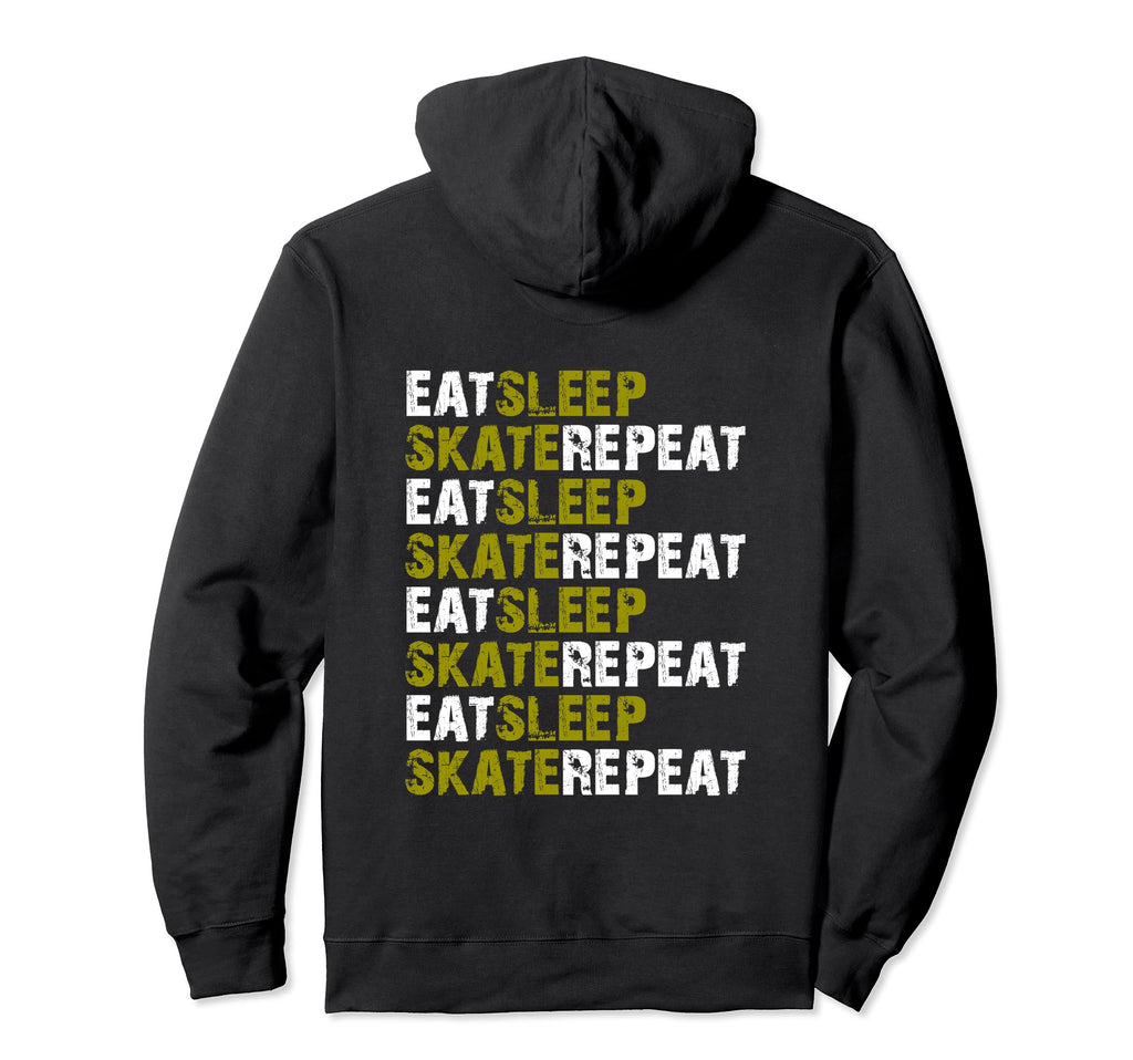 Eat Sleep Skate Repeat Skater Back Only Hoodie - Custom Art Print Men Women - T-Shirt, Sweatshirt, Hoodie