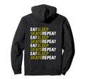 Eat Sleep Skate Repeat Skater Back Only Hoodie - Custom Art Print Men Women - T-Shirt, Sweatshirt, Hoodie