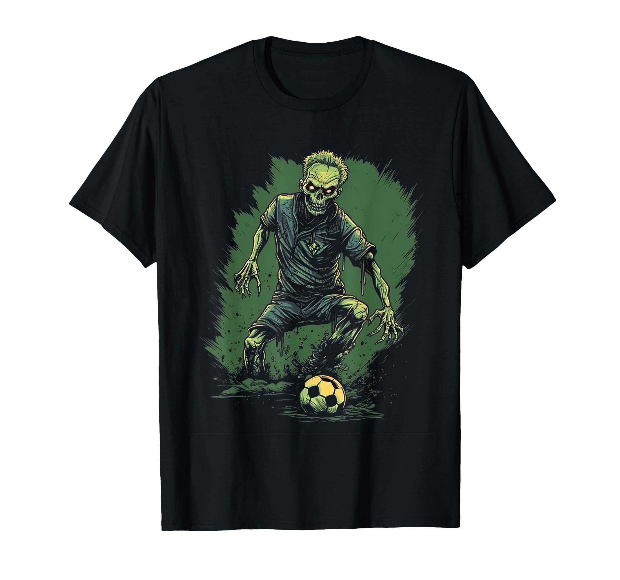 Zombie Soccer Player Halloween T-Shirt - Minimalist Print for Adults - T-Shirt, Sweatshirt, Hoodie