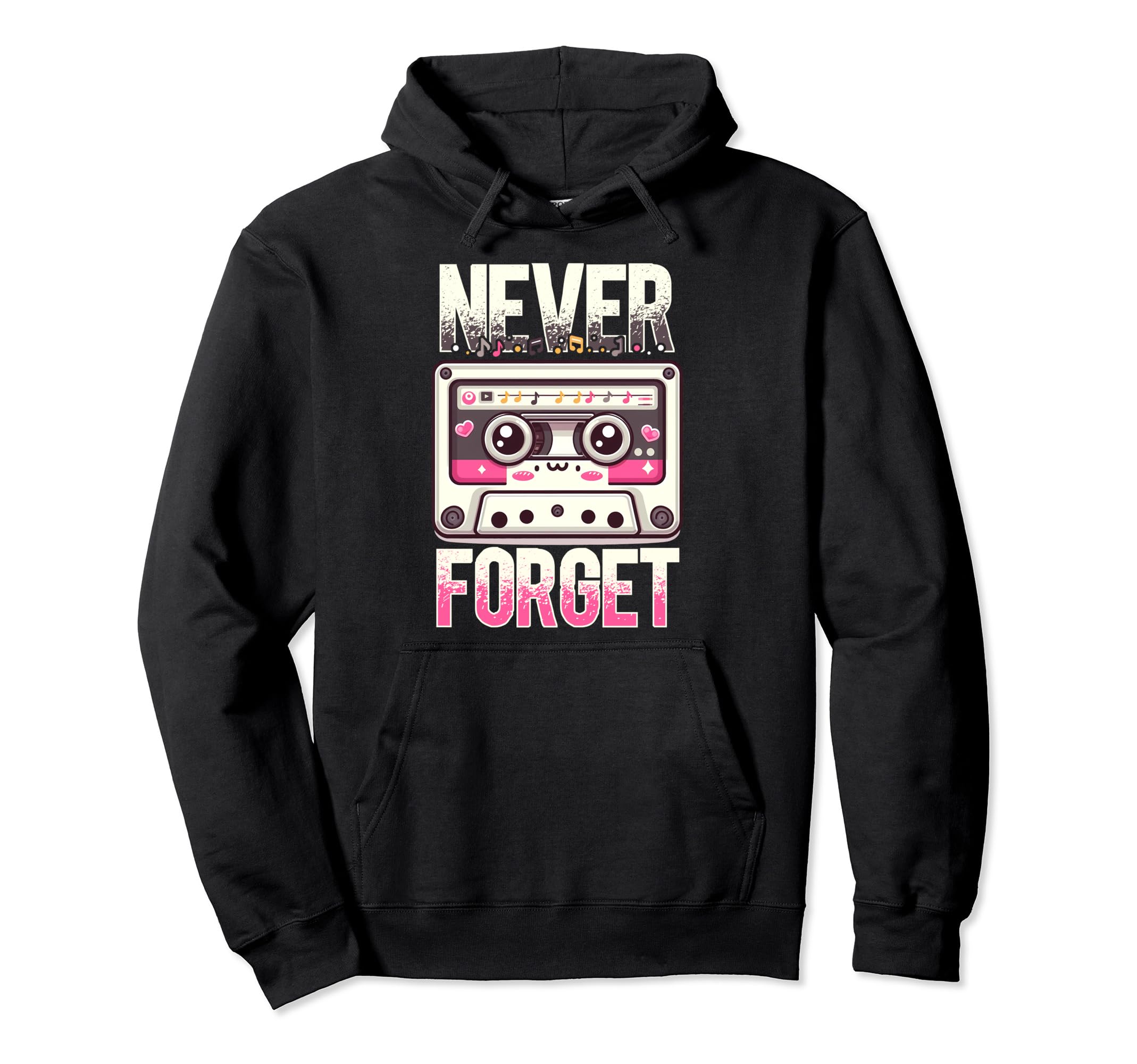 Never Forget Audio Cassette Lover Hoodie - Minimalist Print for Adults - T-Shirt, Sweatshirt, Hoodie