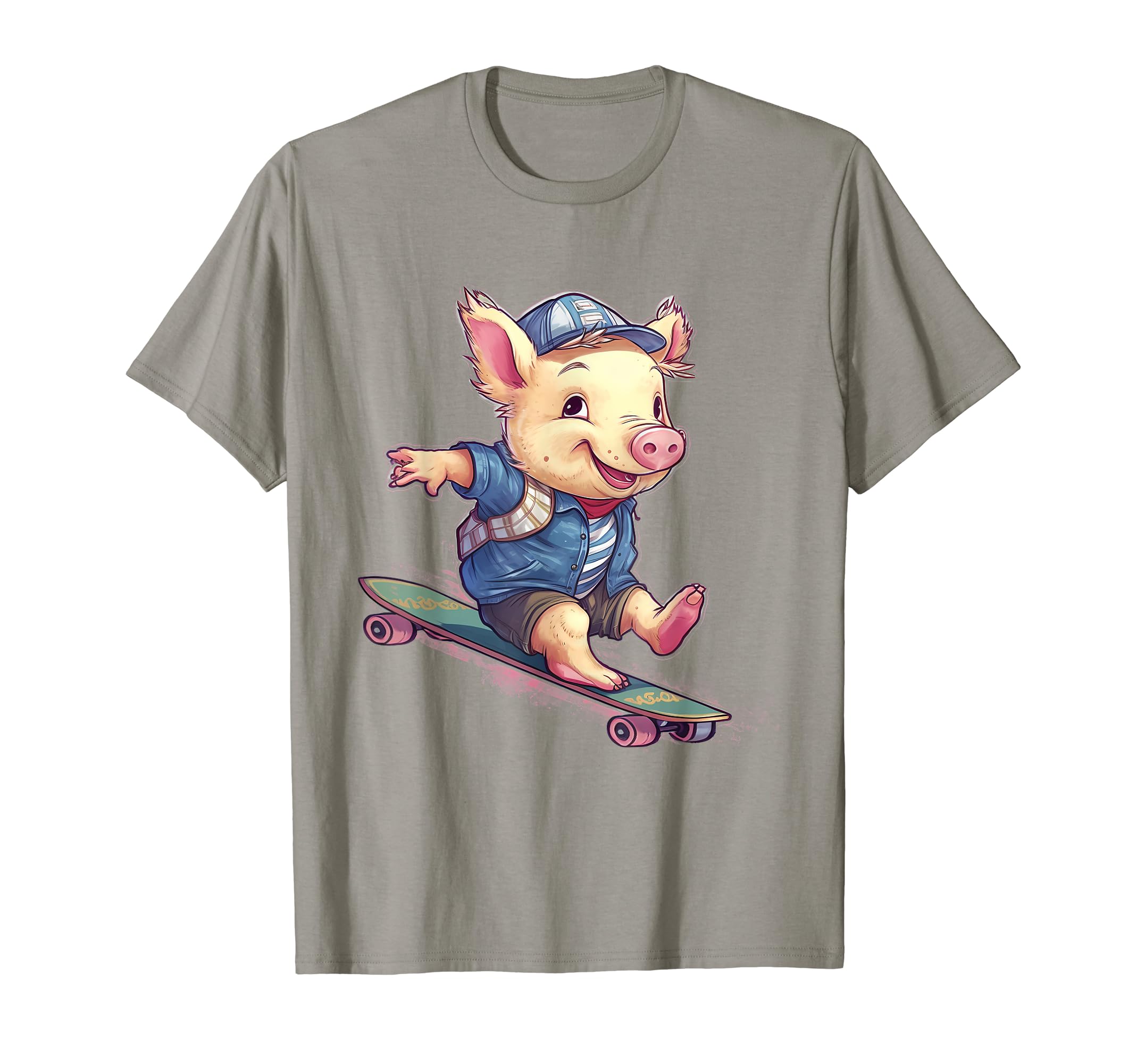 Skateboarding Pig Skateboard T-Shirt - Minimalist Print Unisex - T-Shirt, Sweatshirt, Hoodie