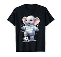 Elephant Soccer Player Striped Art Hoodie - Fun Novelty Design Unisex - T-Shirt, Sweatshirt, Hoodie