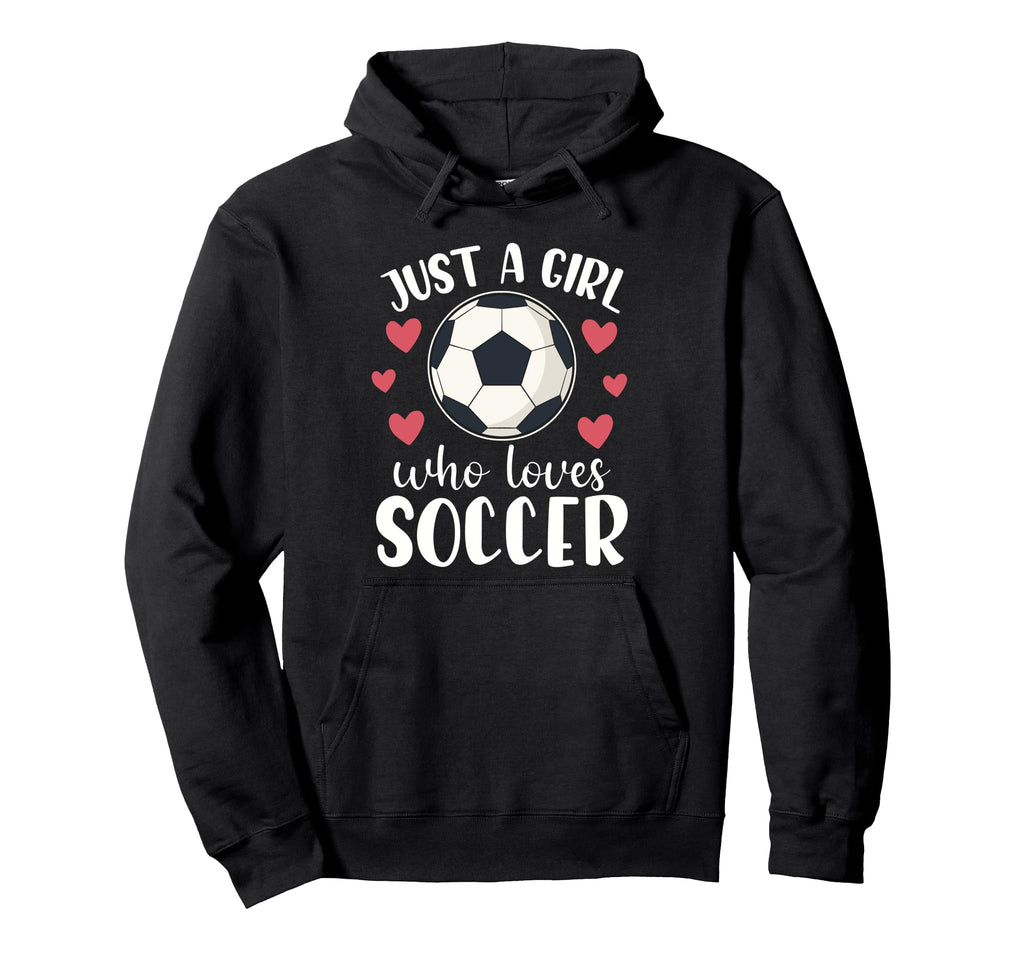 Just Who Loves Soccer Female Player Hoodie - Minimalist Print for Adults - T-Shirt, Sweatshirt, Hoodie